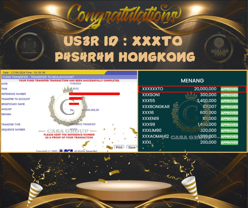 SITUS DOLLARTOTO JACKPOT HONGKONG 20 JUTA