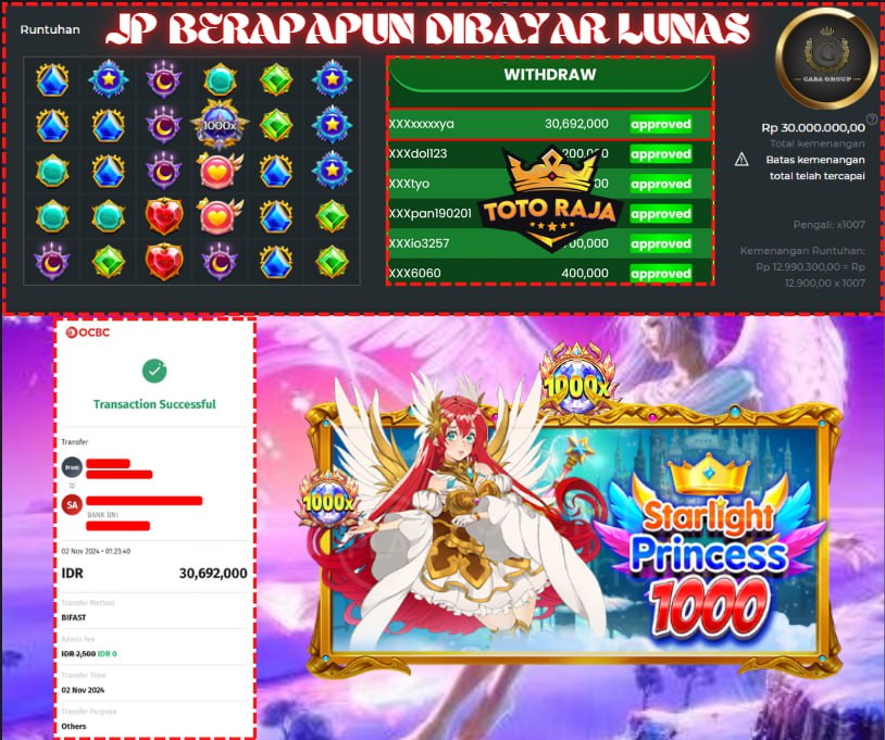 JACKPOT DI PERMAINAN STARLIGHT PRINCESS 1000 SITUS TOTORAJA