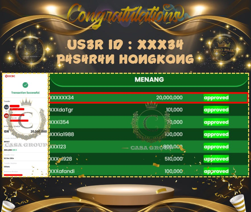 WIN HONGKONG DI SITUS TOTORAJA 20 JUTA DI BAYAR LUNAS