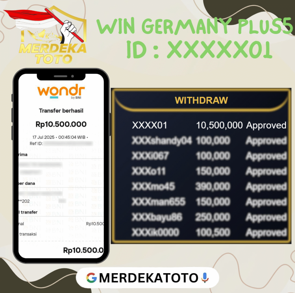 MEMBER MERDEKATOTO JACKPOT DI PASARAN GERMANY PLUS5