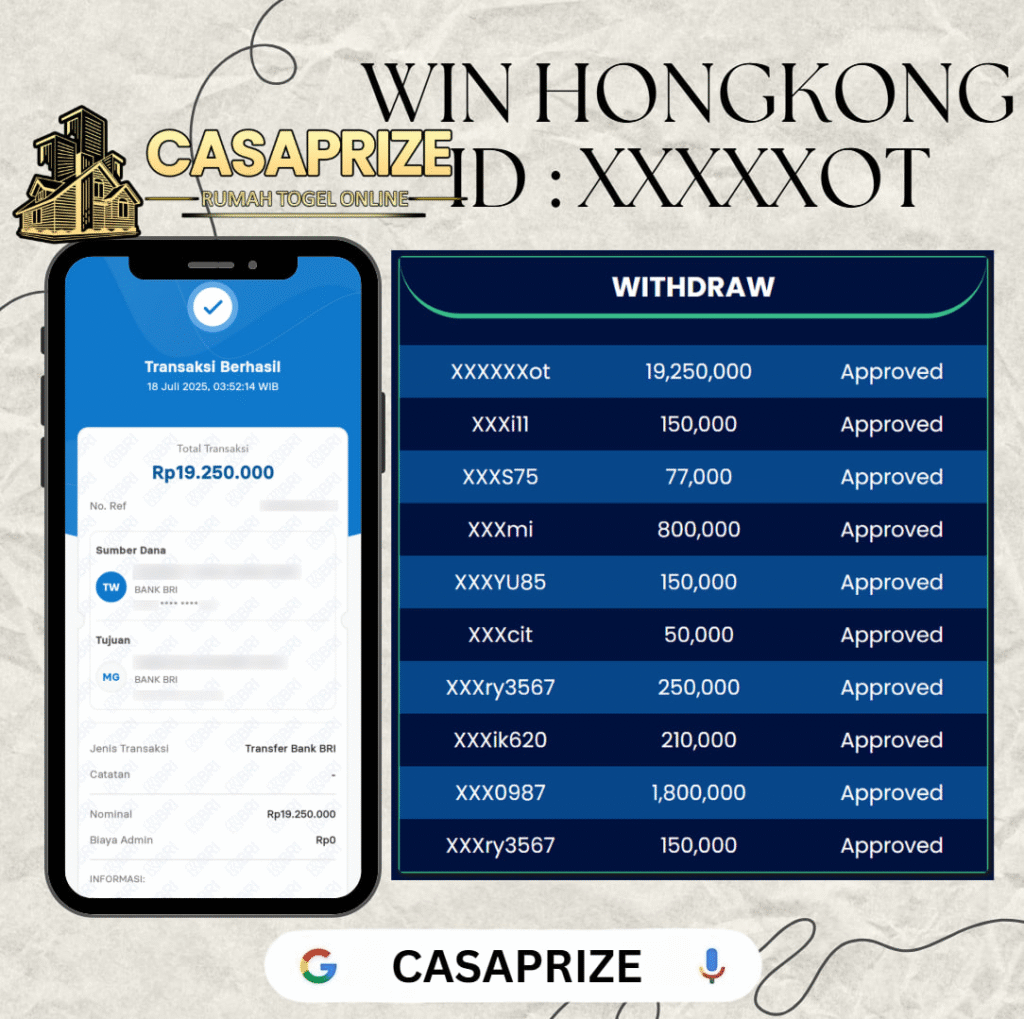 MEMBER CASAPRIZE JACKPOT DI PASARAN HONGKONG