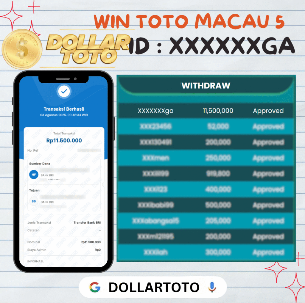 MEMBER DOLLARTOTO JACKPOT DI PASARAN TOTO MACAU 5