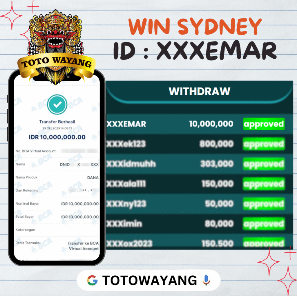MEMBER XXXEMAR TOTOWAYANG JACKPOT DI PASARAN SYDNEY