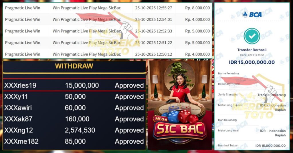 MEGA SIC BO KEMBALI BERI CUAN FANTASTIS SEBESAR 15JT TANPA RIBET!!