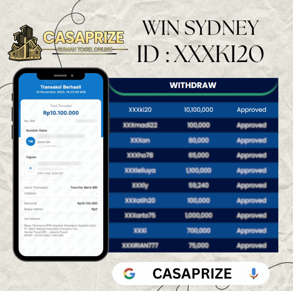 MEMBER XXXKI20 CASAPIZE JACKPOT DI PASARAN SYDNEY