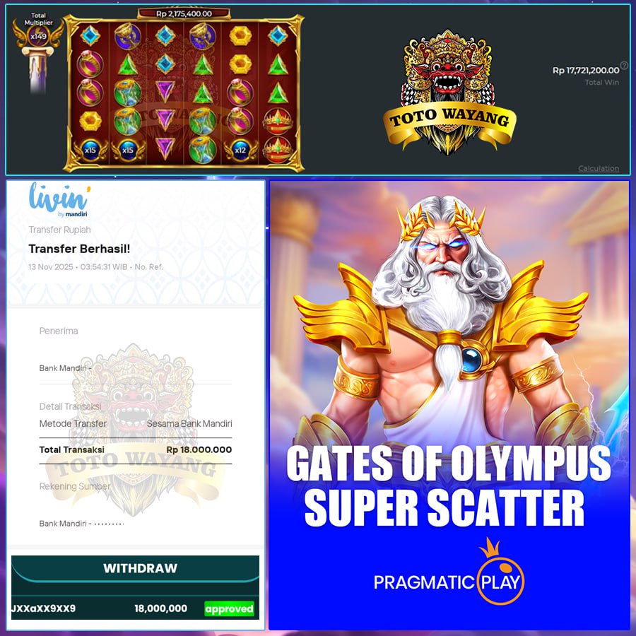 TOTOWAYANG HADIRKAN HOKI TANPA AMPUN! GATES OF OLYMPUS SUPER SCATTER MELEDAK SAMPAI 18 JUTA!!